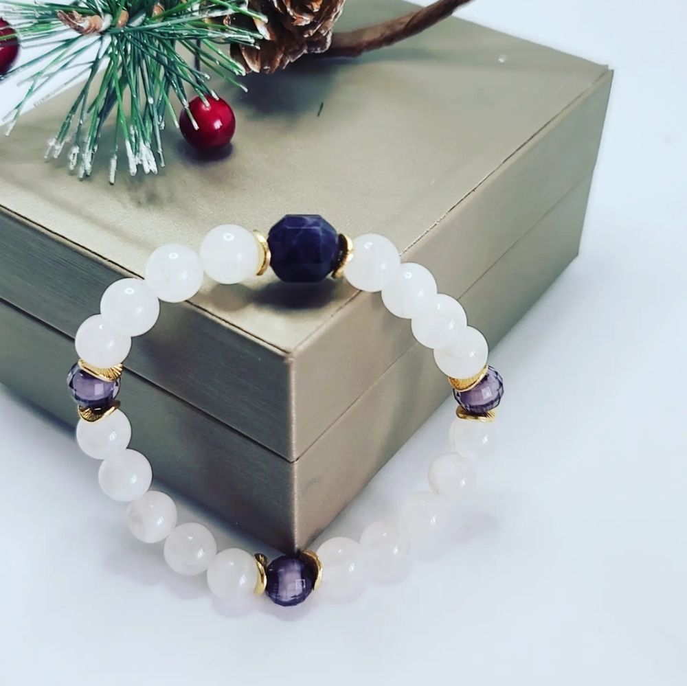 Rose Quartz, Amethyst bracelet